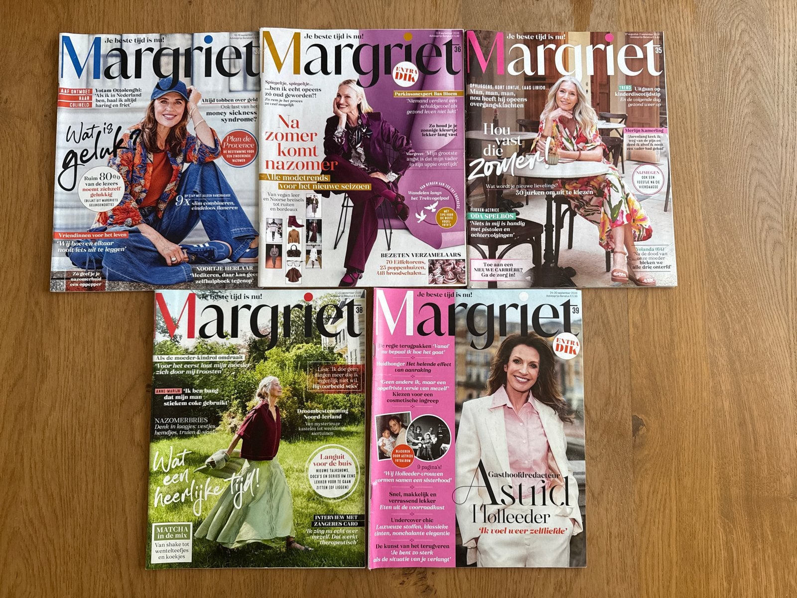 5x Margriet tijdschriften - week 37 t/m 39, Ophalen of Verzenden, Gelezen, Damesbladen