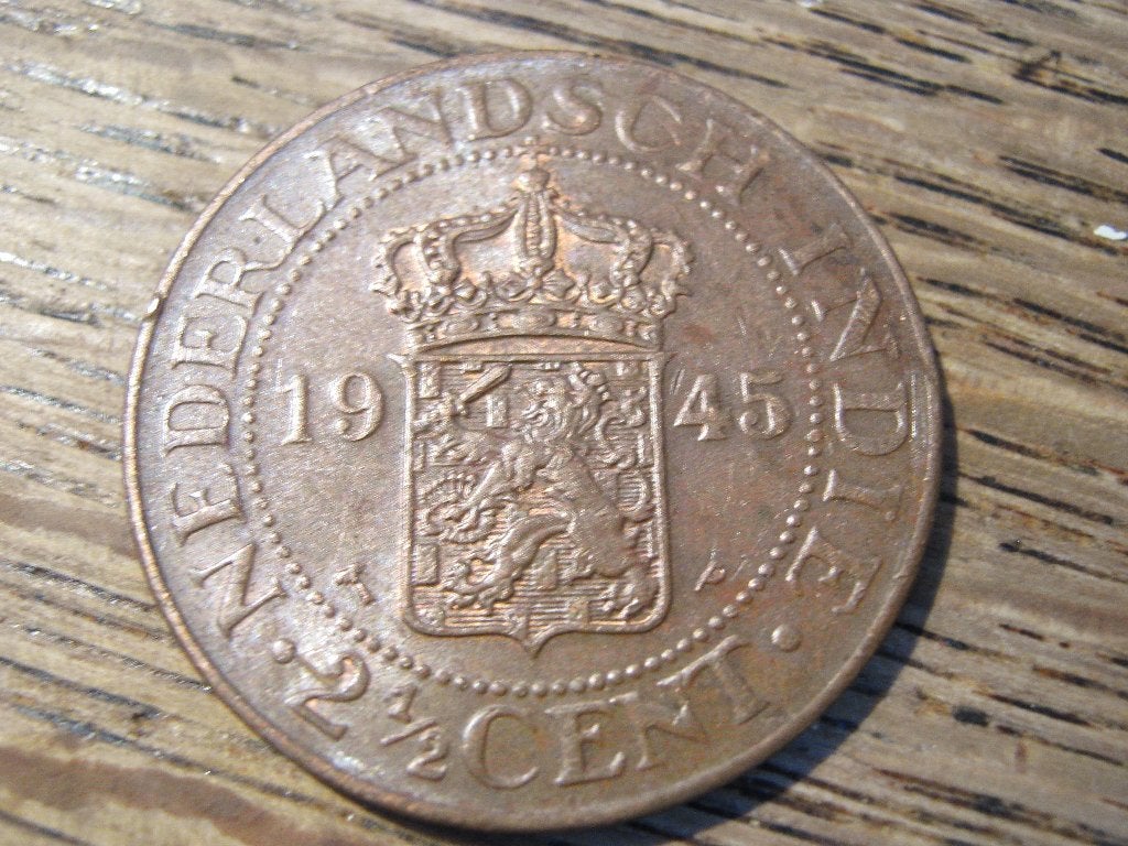 Bevrijd Nederlands Indie 2 1/2 Cent 1945p, WW2 #391, Ophalen of Verzenden, Zuidoost-Azië, Losse munt