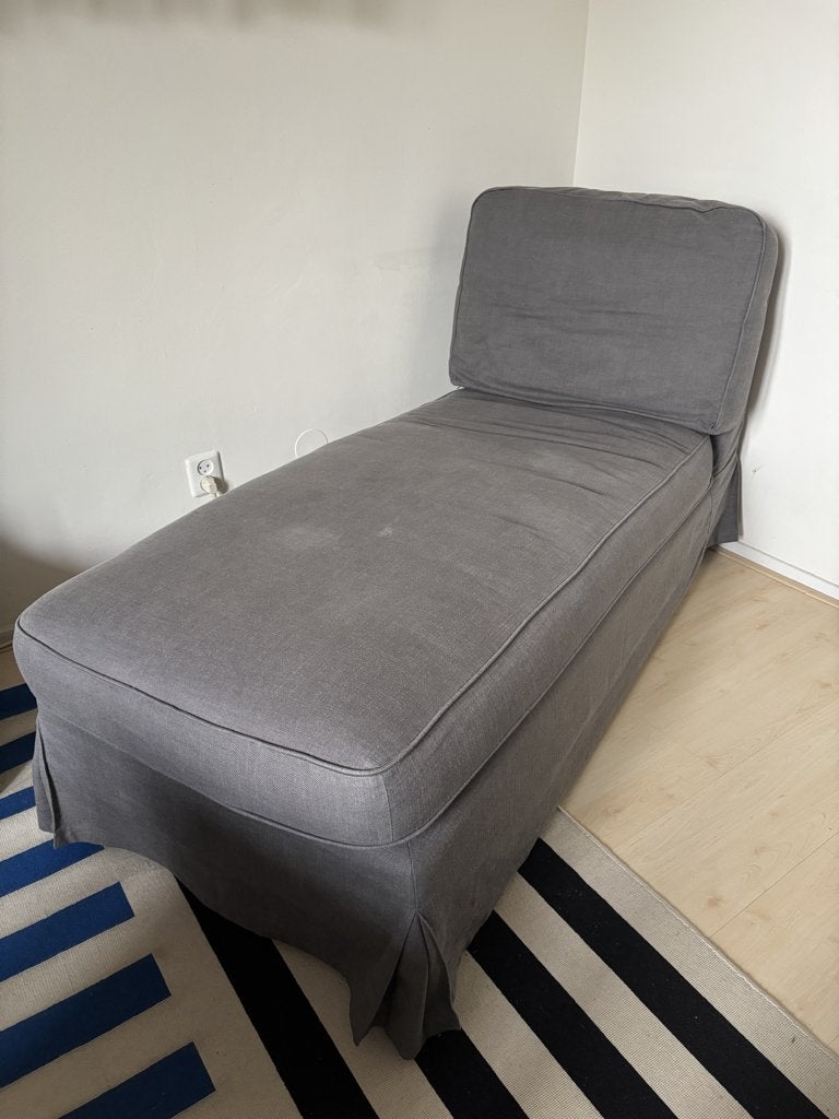 Chaise longue - grijs, Ophalen, Gebruikt, Eenpersoons, Minder dan 75 cm