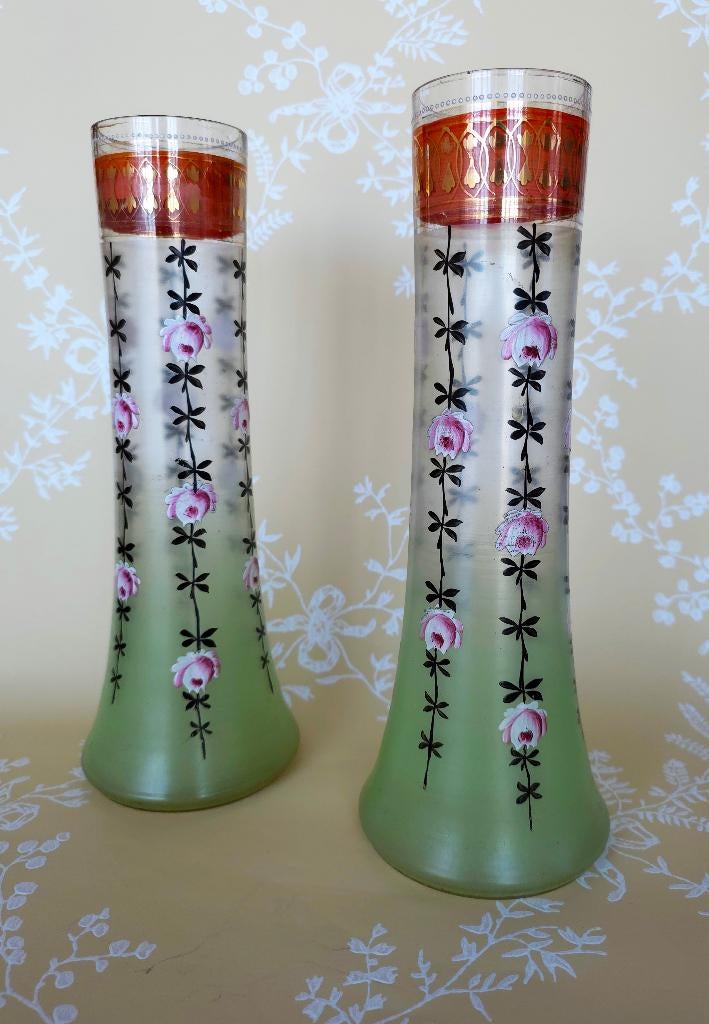 Twee elegante Art Nouveau vazen, Antiek en Kunst, Antiek | Vazen, Ophalen of Verzenden