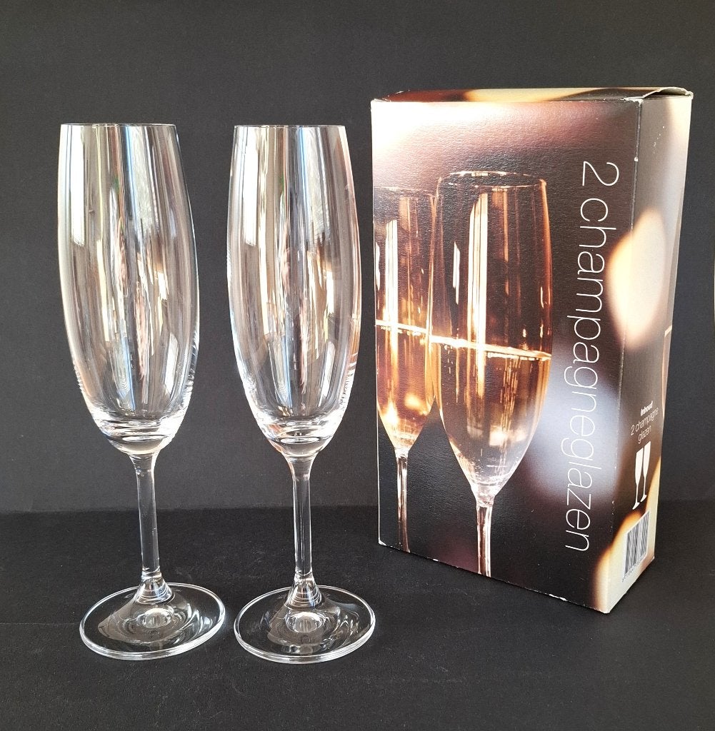 2 champagne glazen (nieuw in doos), Ophalen of Verzenden, Nieuw, Overige typen