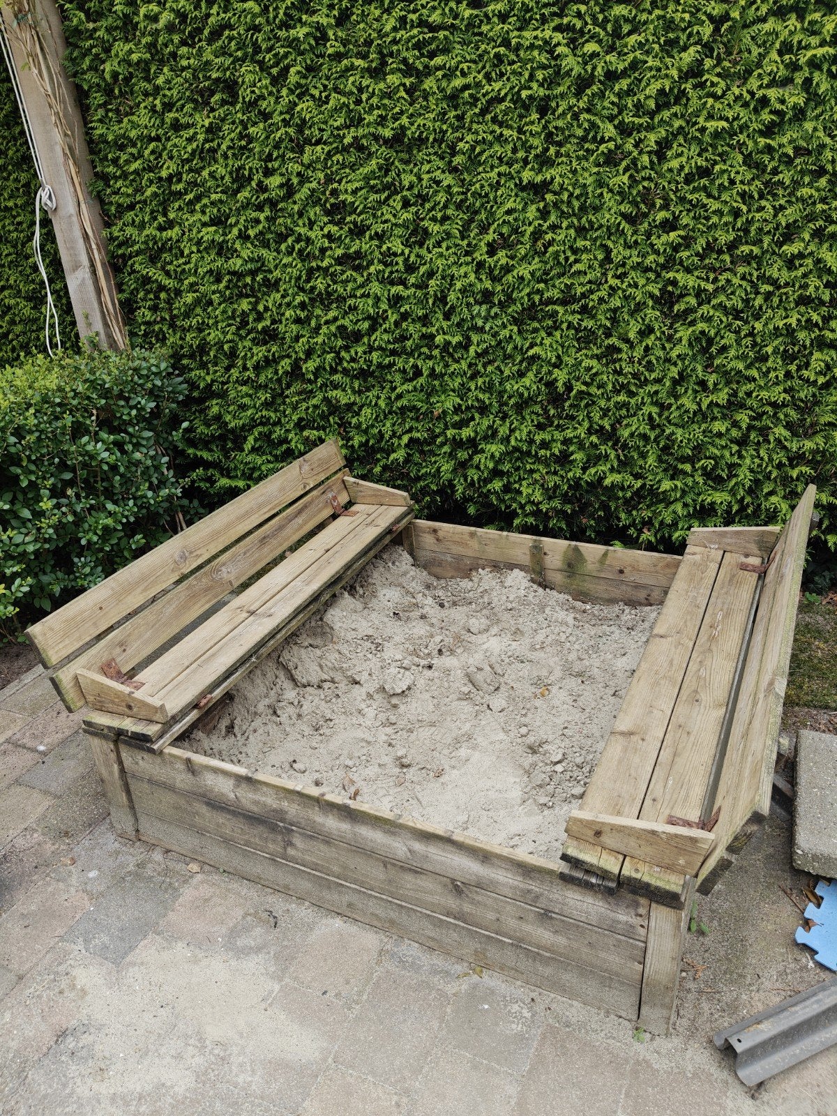 Zandbak met deksel/zitbankje, Ophalen of Verzenden, Gebruikt