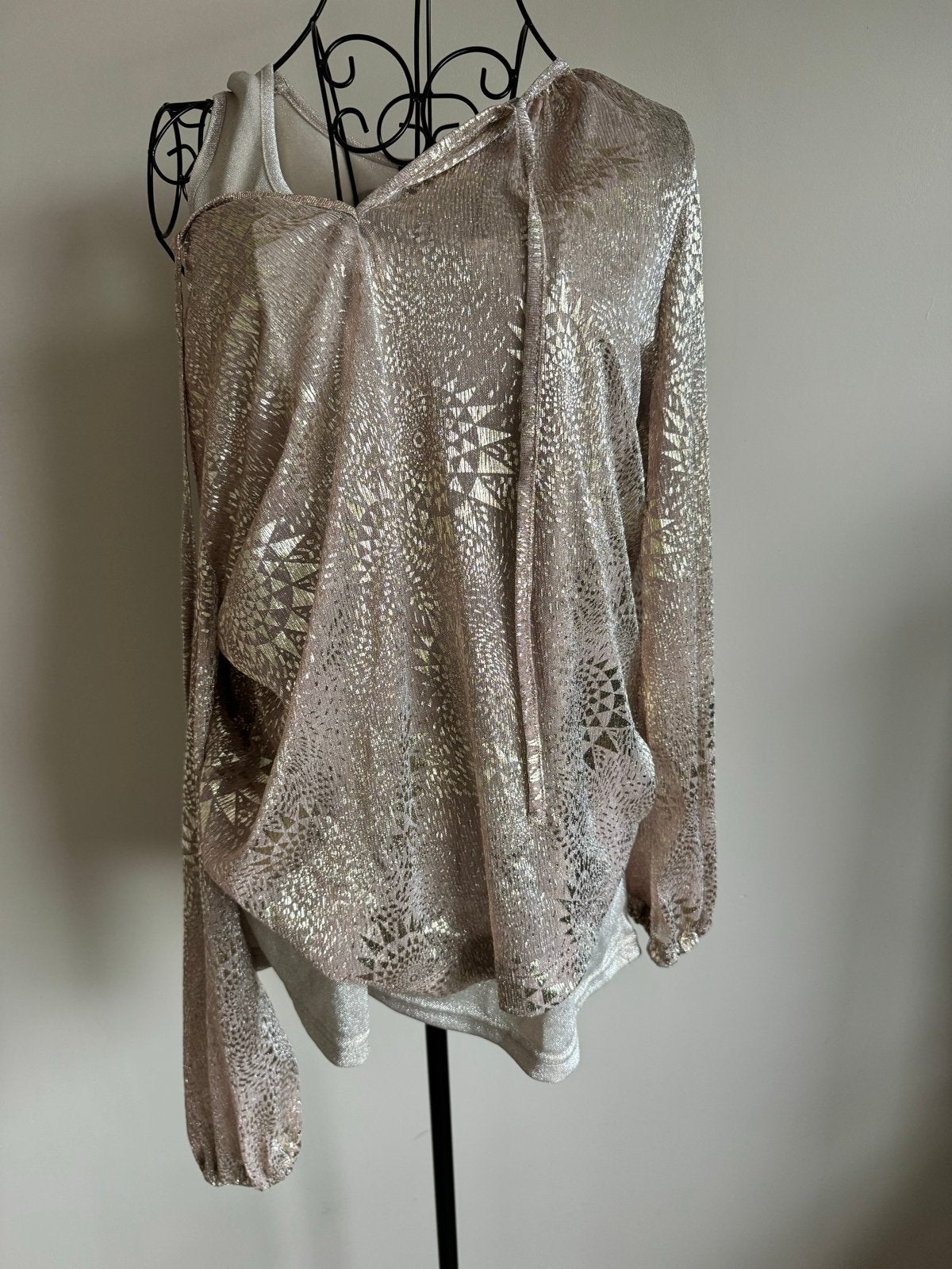 Br&Dy blouse met top - Goudkleurig met patroon, Ophalen of Verzenden, Zo goed als nieuw, Goud, Lange mouw