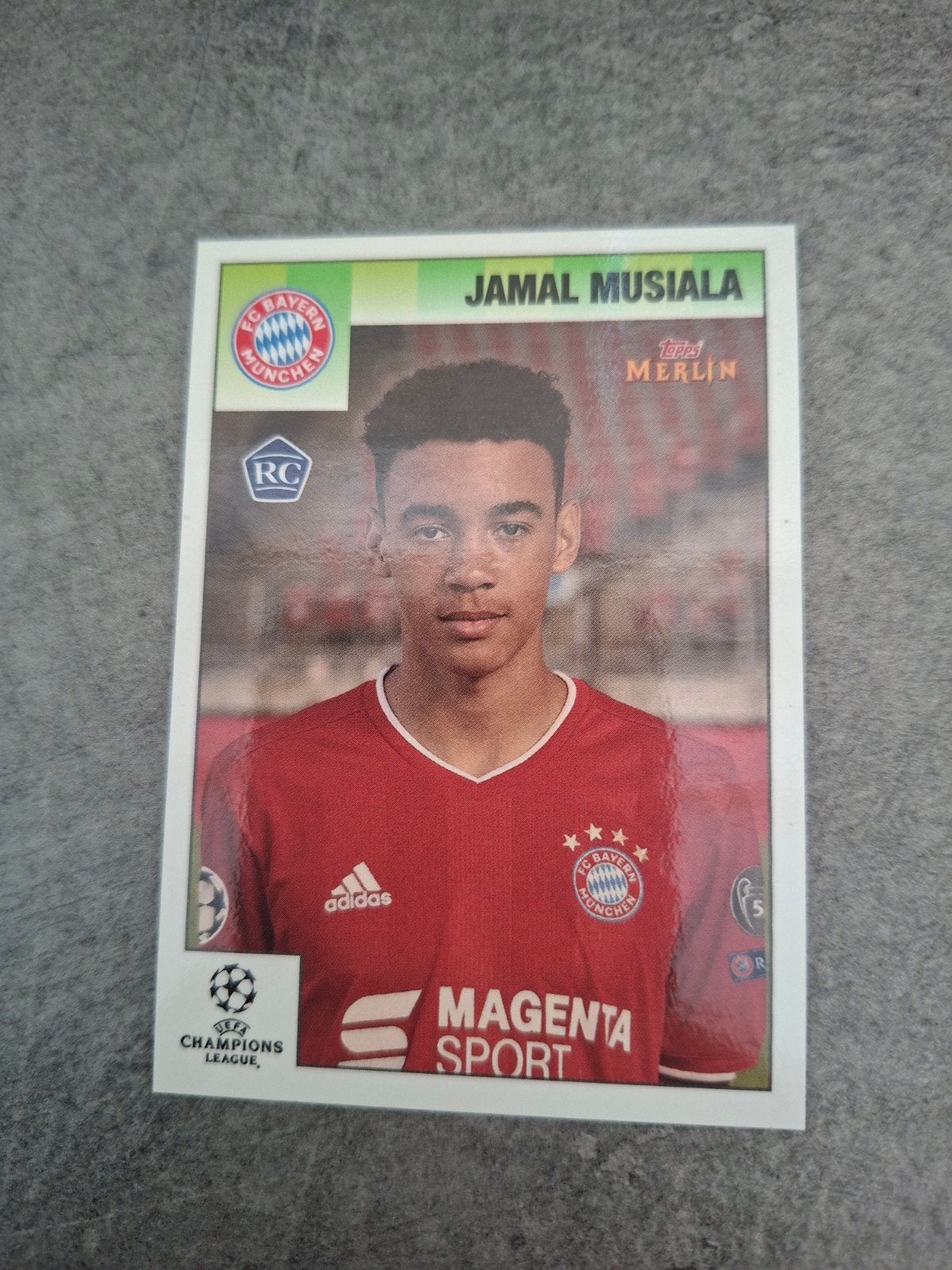Topps Merlin UEFA Champions League 2020/21 Musiala Rookie., Verzenden, Zo goed als nieuw, Plaatje