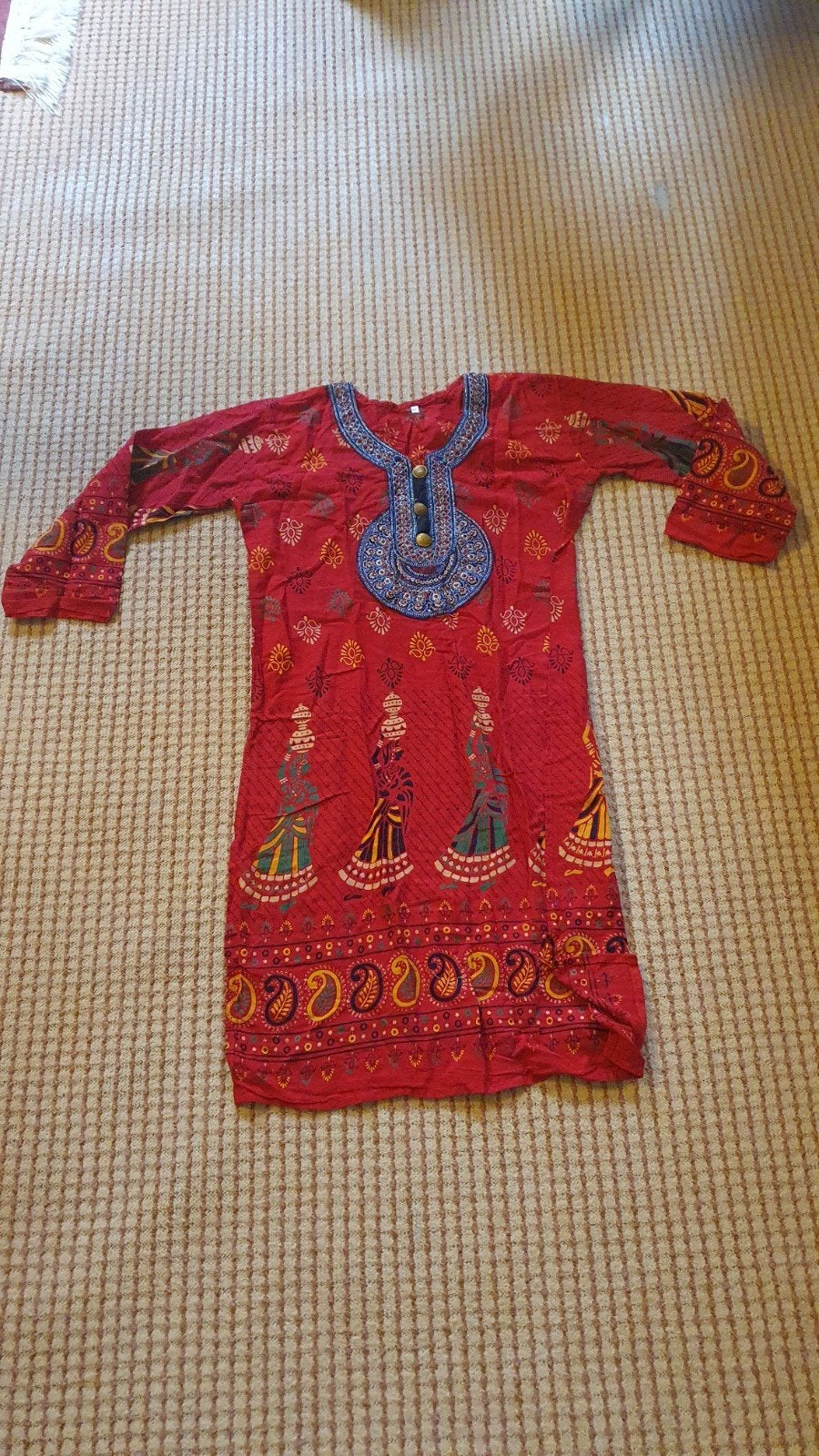 Rupali Rode Indiase Tuniek - Maat XL, Maat 46/48 (XL) of groter, Ophalen of Verzenden, Zo goed als nieuw, Boven de knie