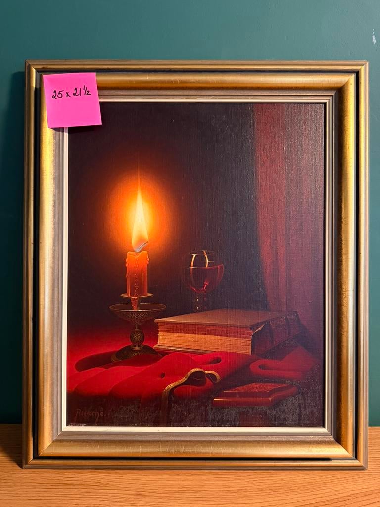 Schilderij stilleven door Rudy Rusche, Antiek en Kunst, Kunst | Schilderijen | Klassiek, Ophalen