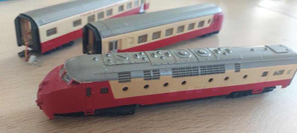3 dlg Märklin NS/SBB Trans Europ Expres artnr 3071, Wisselstroom, Locomotief, Ophalen of Verzenden, Märklin