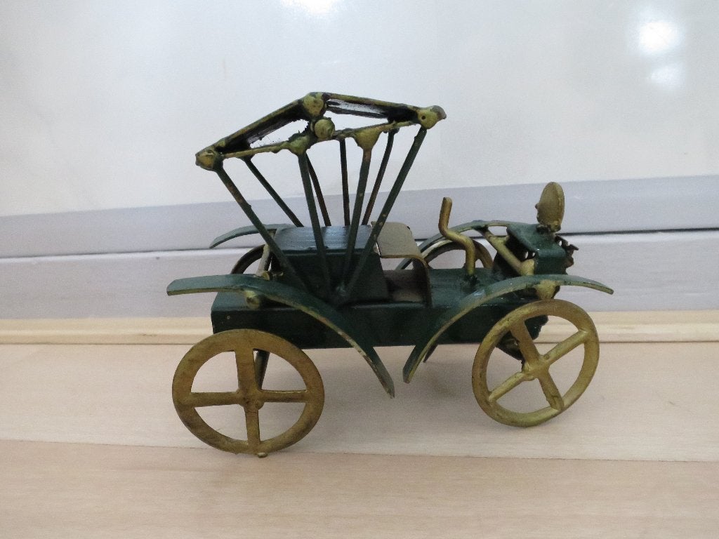 oltimer auto beeldje uit koper 15/10/7 cm, Ophalen of Verzenden