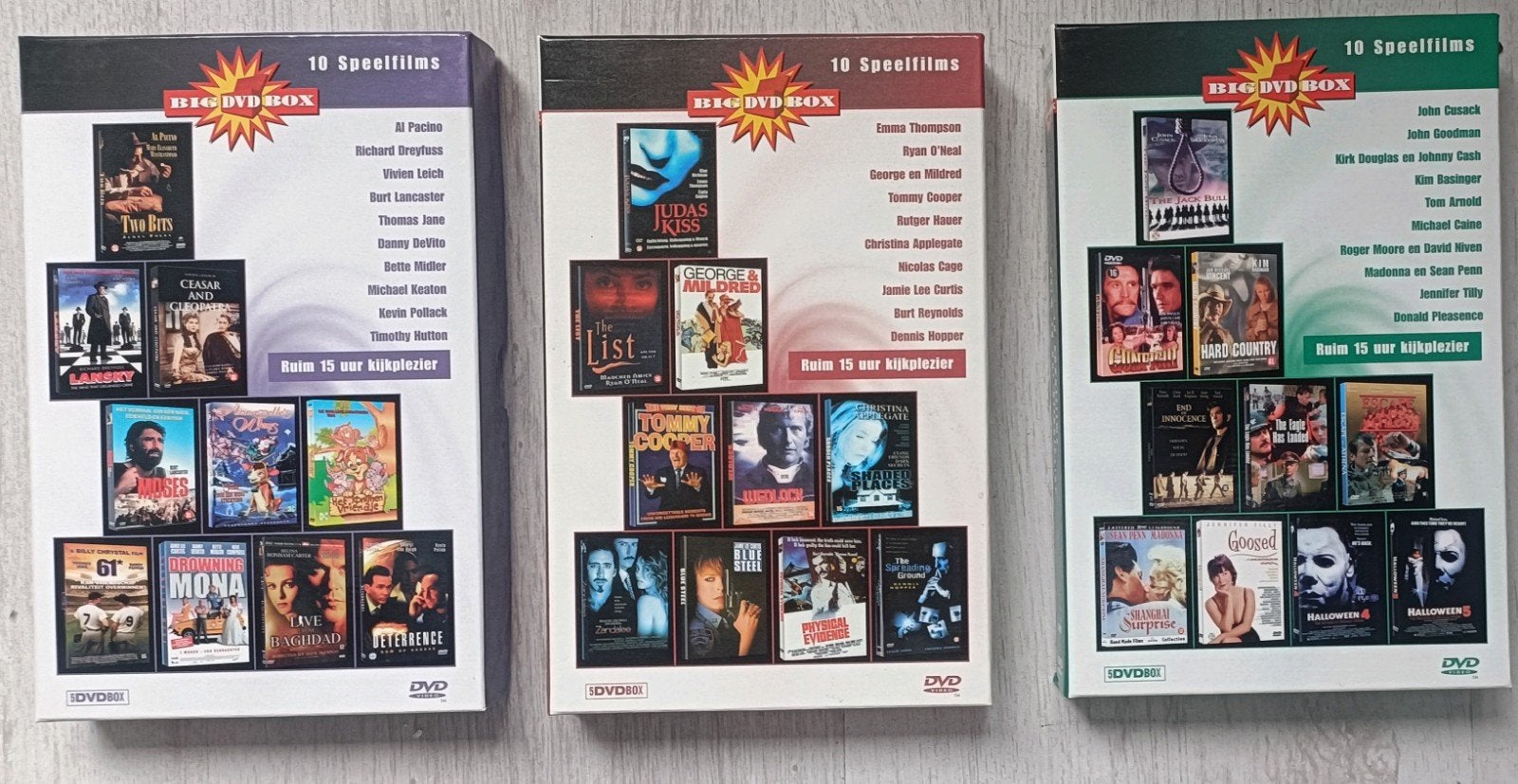 angeboden: een mooie set van 3 dikke "Big DVD Boxen", Ophalen of Verzenden, Zo goed als nieuw