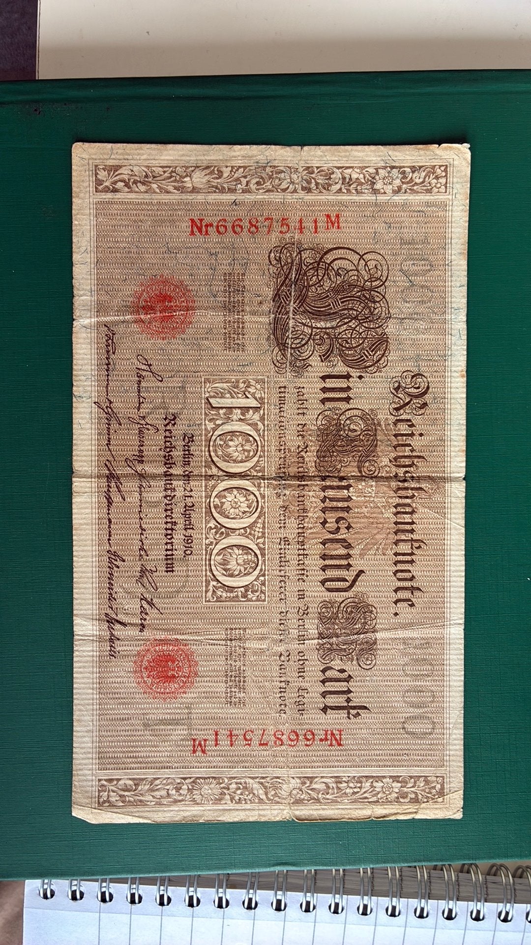 Duitsland 1000 mark 1910, Postzegels en Munten, Bankbiljetten | Europa | Niet-Eurobiljetten, Ophalen of Verzenden, Duitsland