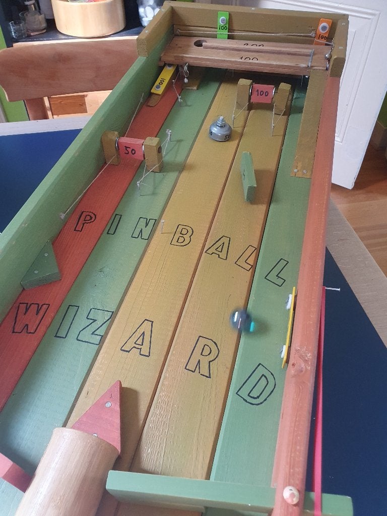 Zelfgemaakte houten flipperkast, Gebruikt, Overige soorten, Flipperkast, Ophalen