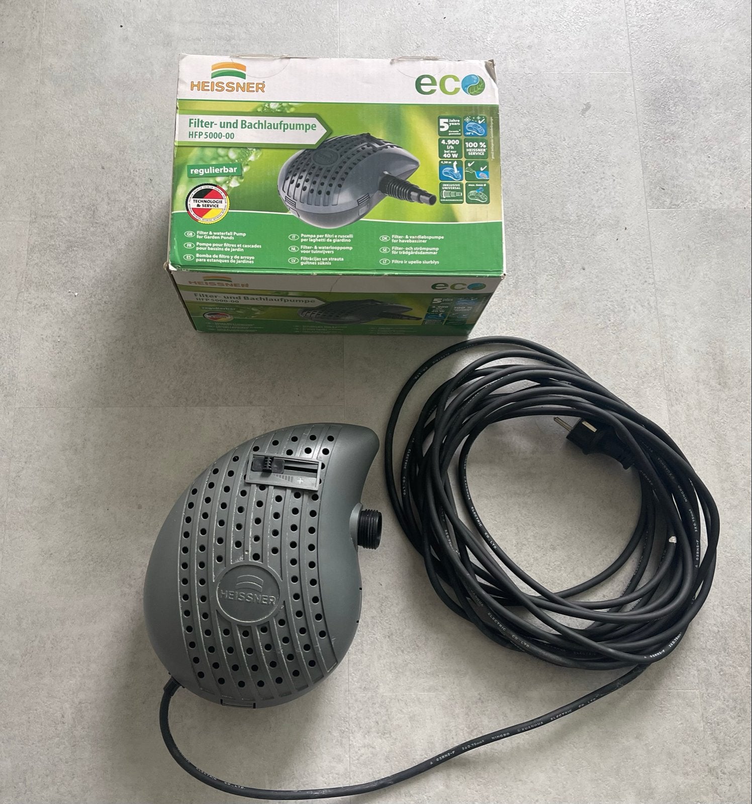 Heissner Filter- en Bachlaufpumpe HFP5000-00, Ophalen of Verzenden, Zo goed als nieuw, Vijverpomp