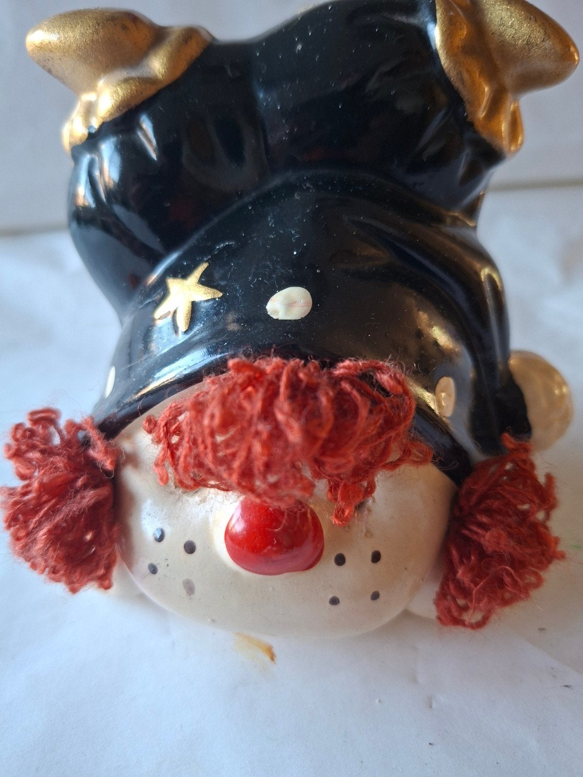 Vintage spaarpot clown/nar - Keramiek, Ophalen of Verzenden, Gebruikt, Steen, Aardewerk of Keramiek, Overige thema's