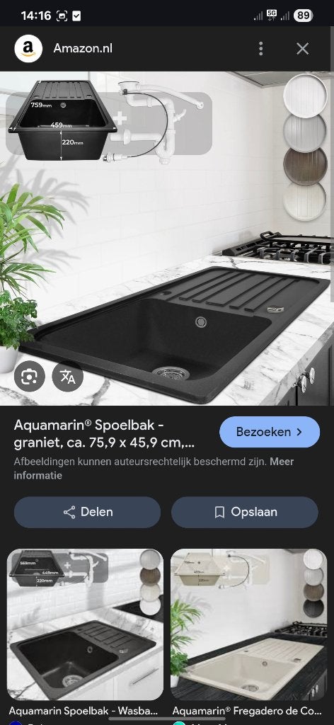 Kraangoot keuken, Huis en Inrichting, Keuken | Complete keukens, Ophalen, Nieuw, Zwart, Overige typen