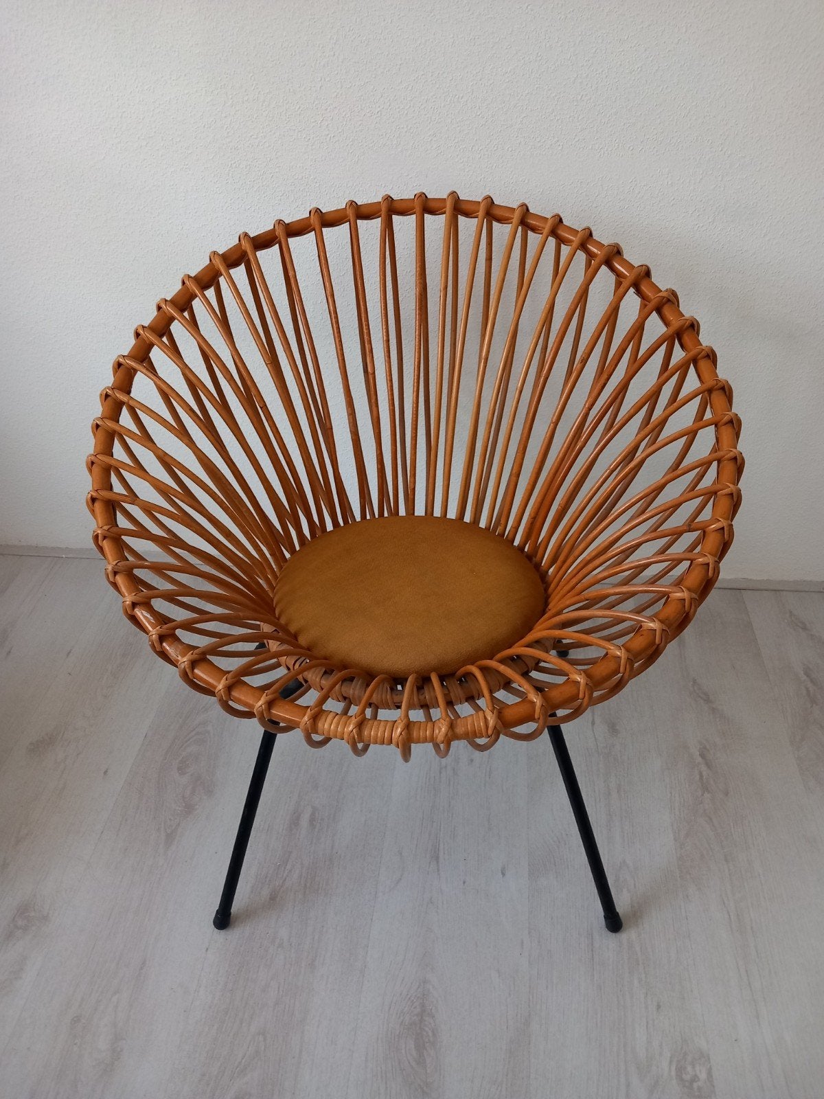 Rohé Noordwolde Rotan loungefauteuil mid- century, Ophalen