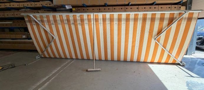knikarmscherm 5,50  2,50 m electrisch, Tuin en Terras, Zonneschermen, Ophalen, 450 cm of meer, Elektrisch, Zo goed als nieuw