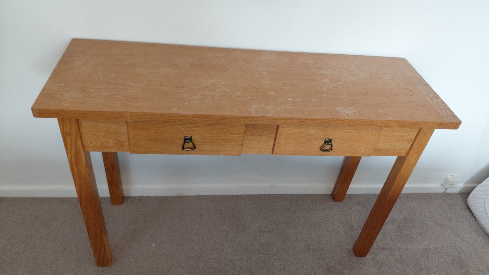 Houten sidetable met lades - Leuk om op te knappen!, Ophalen, Gebruikt, 100 tot 150 cm, Minder dan 50 cm