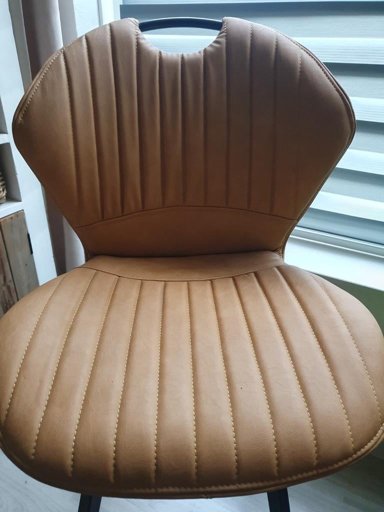 Grote okerkleurige barkruk, Huis en Inrichting, Fauteuils, Ophalen, Zo goed als nieuw, Minder dan 75 cm, 50 tot 75 cm