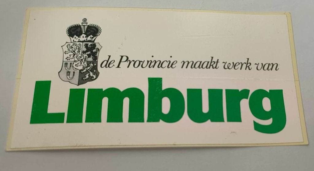 Sticker de Provincie maakt werk van Limburg, Ophalen of Verzenden, Zo goed als nieuw, Overige typen