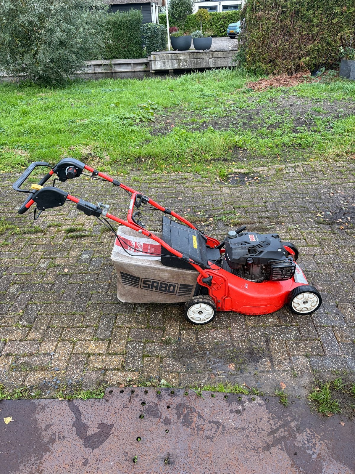 Sabo 54-K Vario B Benzine Grasmaaier, Ophalen, Cirkelmaaier, Gebruikt, Opvangbak