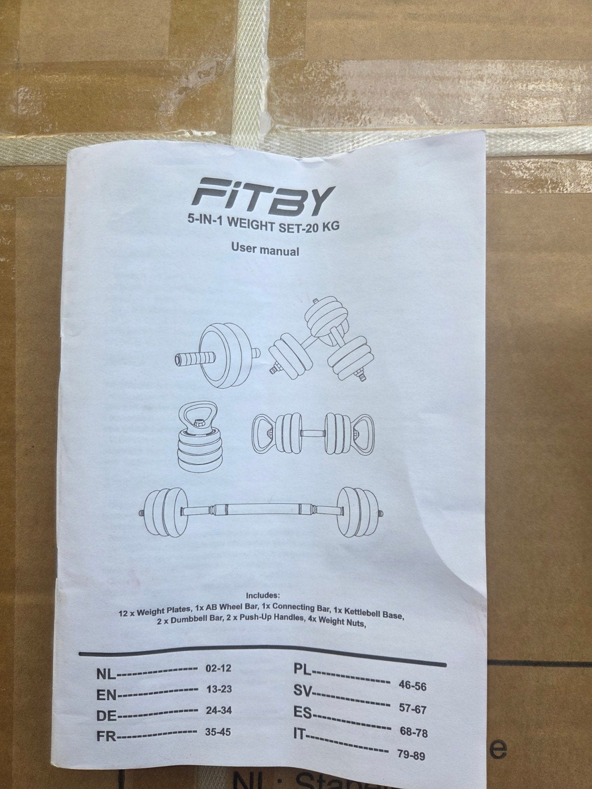 FITBY 5-in-1 Gewichtset - 20 KG Halterset, Ophalen, Zo goed als nieuw, Benen, Halterset