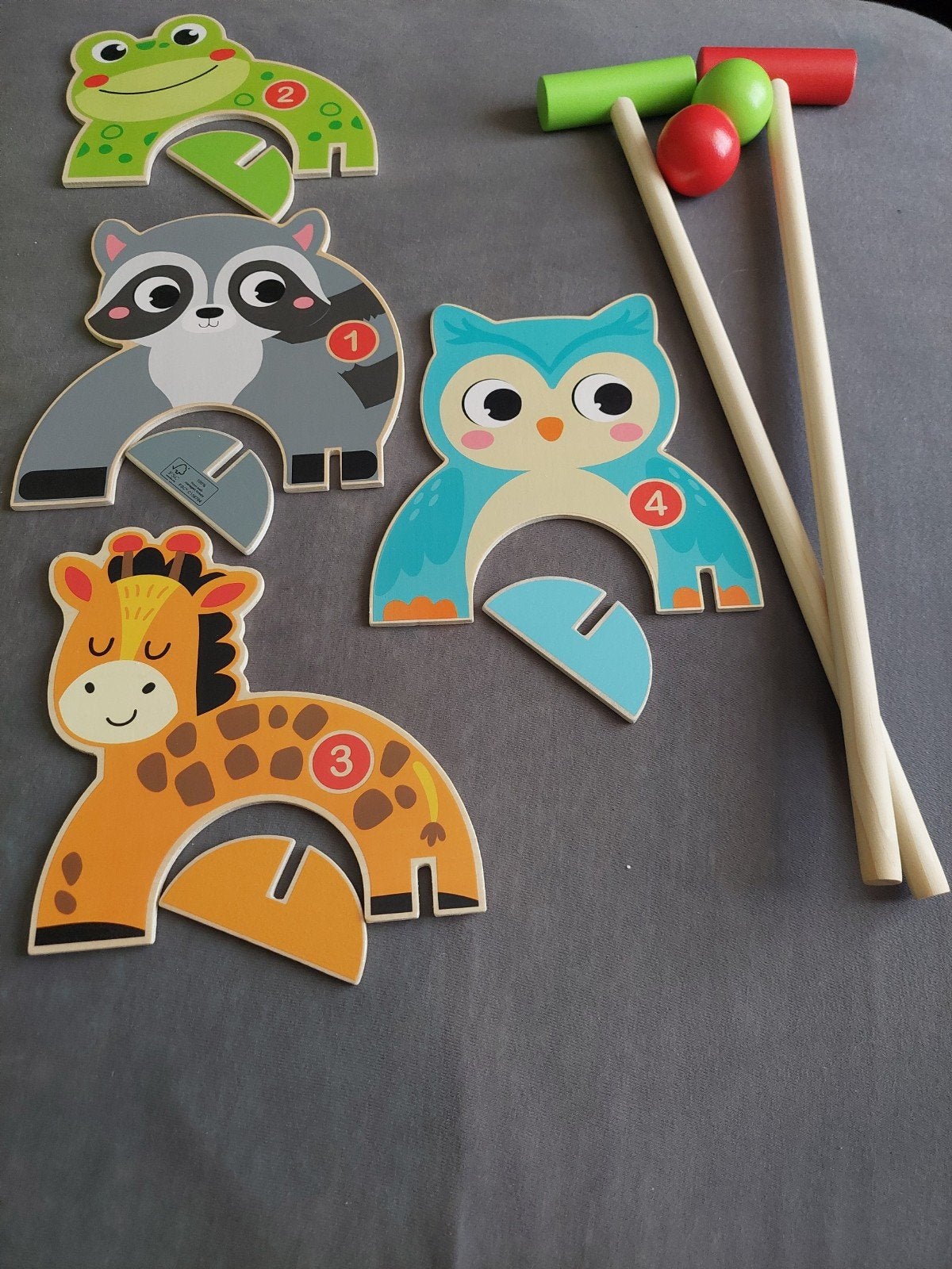 Houten Dieren Puzzels & Croquet Set voor Kinderen, Ophalen of Verzenden, Gebruikt, Overige typen