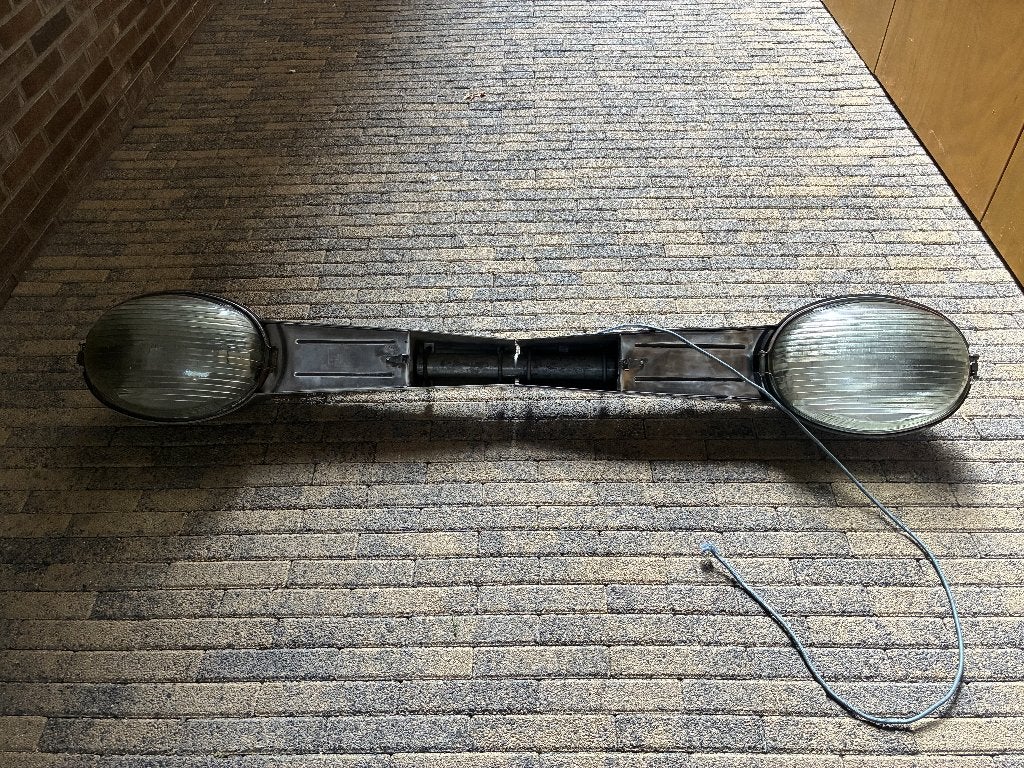 Vintage lamp (Neef Louis) Industriële lamp, lantaarnpaal, Ophalen, Gebruikt, Glas, Minder dan 50 cm