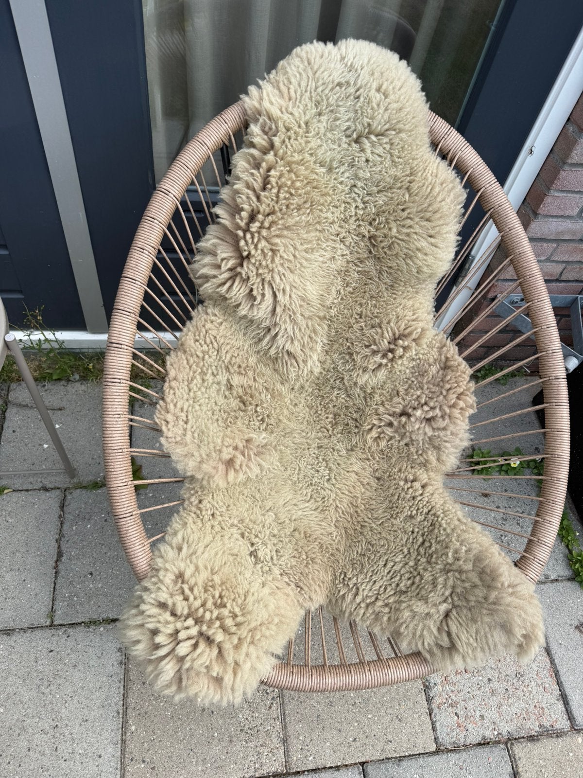 Schapenvacht • beige • 110 cm, Huis en Inrichting, Woonaccessoires | Plaids en Woondekens, Ophalen
