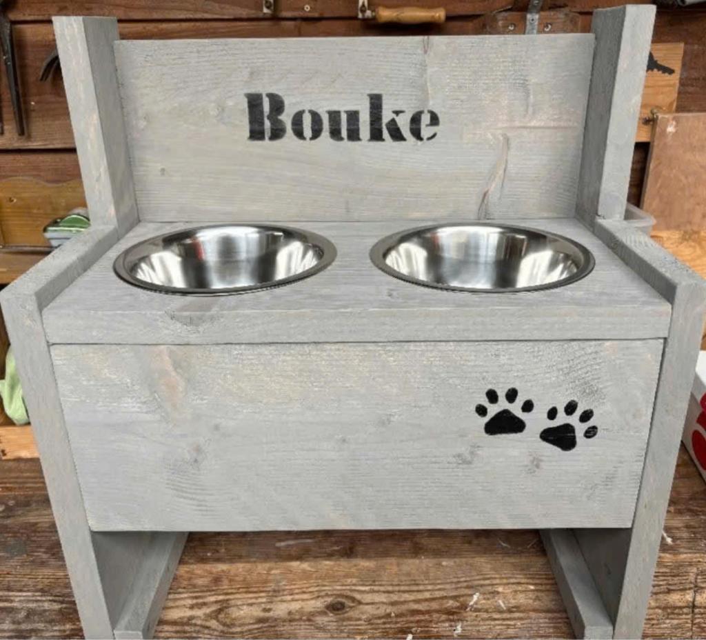 Unieke hondenvoerbakken met EIGEN NAAM hond, Ophalen of Verzenden, Nieuw