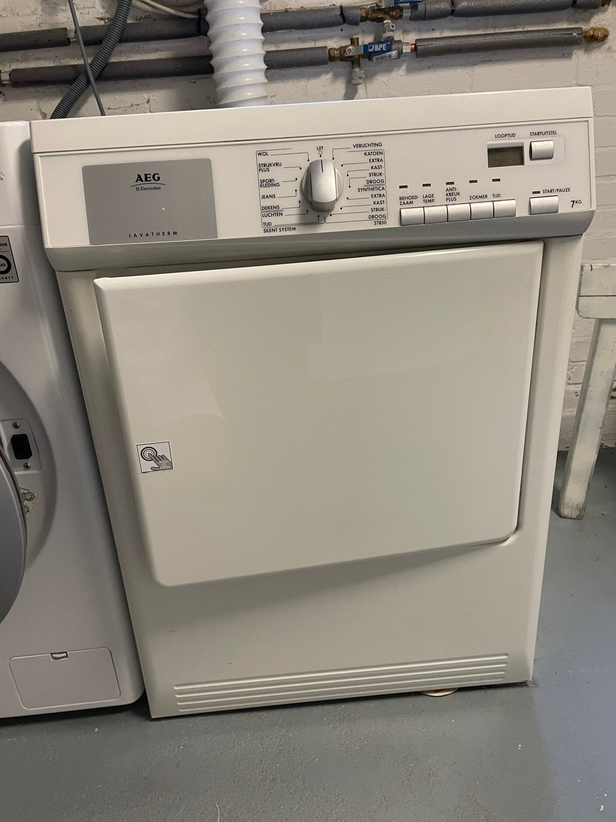 AEG Lavatherm T37850 Afvoerdroger - Goede staat, Ophalen, 6 tot 8 kg, Gebruikt, Voorlader