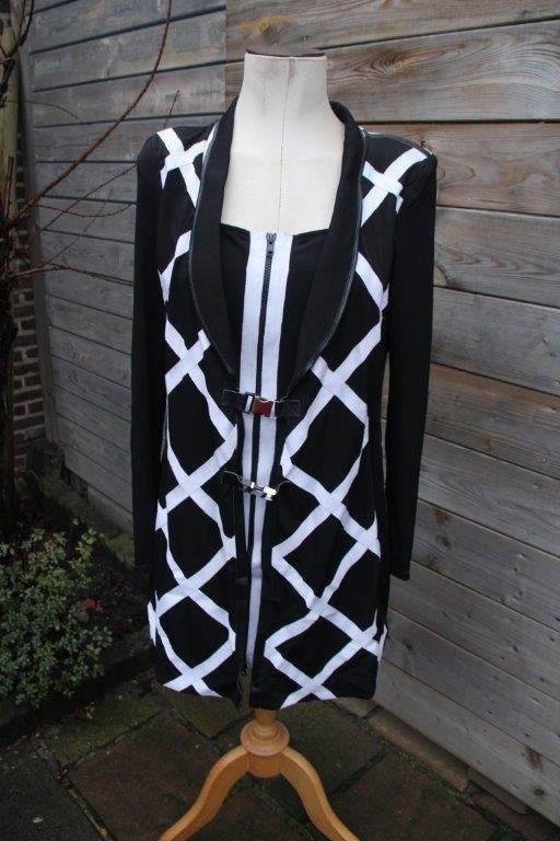 Jasje zwart/ offwhite Za-Ek mt 40 vaste prijs, Kleding | Dames, Maat 38/40 (M), Zwart, Ophalen of Verzenden, Zo goed als nieuw