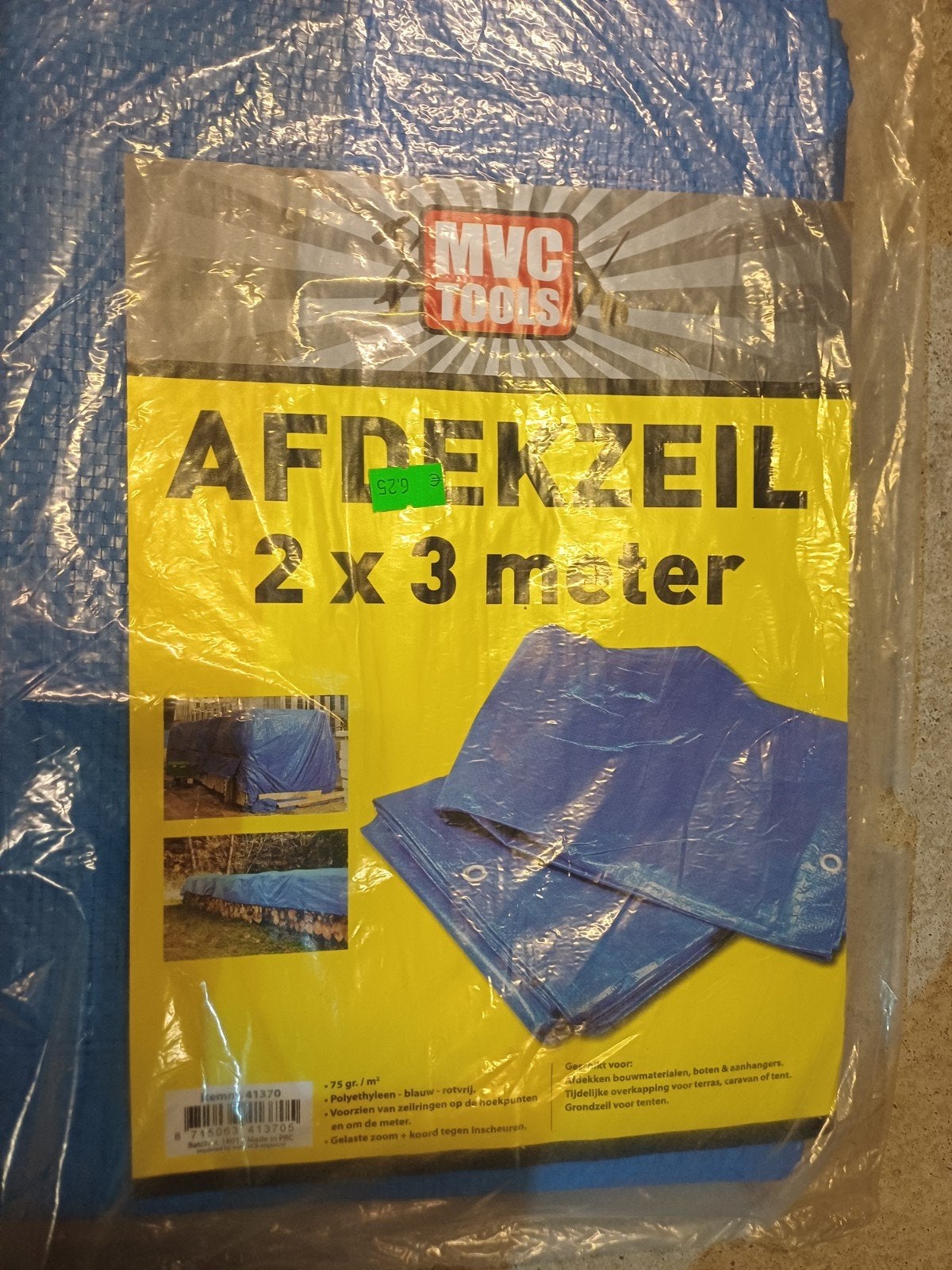 Afdekzeil 3x4 meter - Blauw Polyethyleen, Ophalen of Verzenden