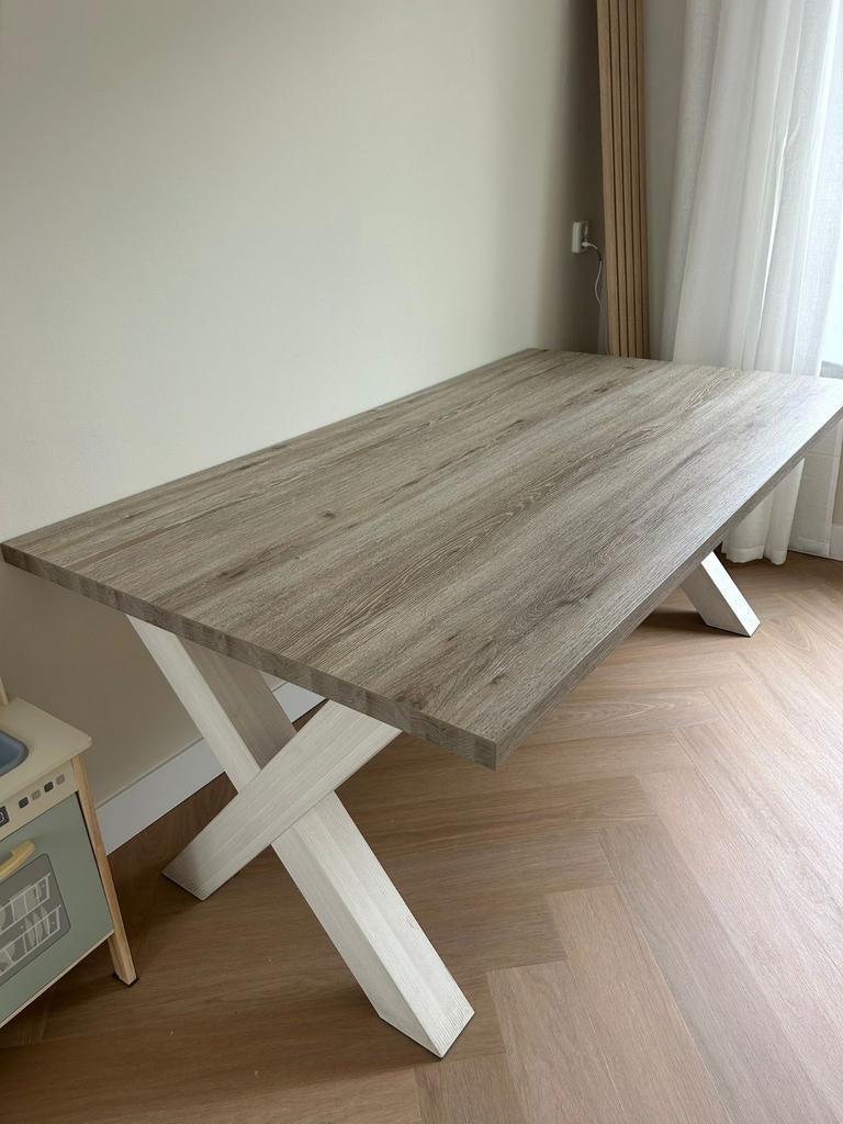 Nette lichte eettafel 170x90cm, Huis en Inrichting, Tafels | Eettafels, Ophalen, Gebruikt, 50 tot 100 cm, 150 tot 200 cm