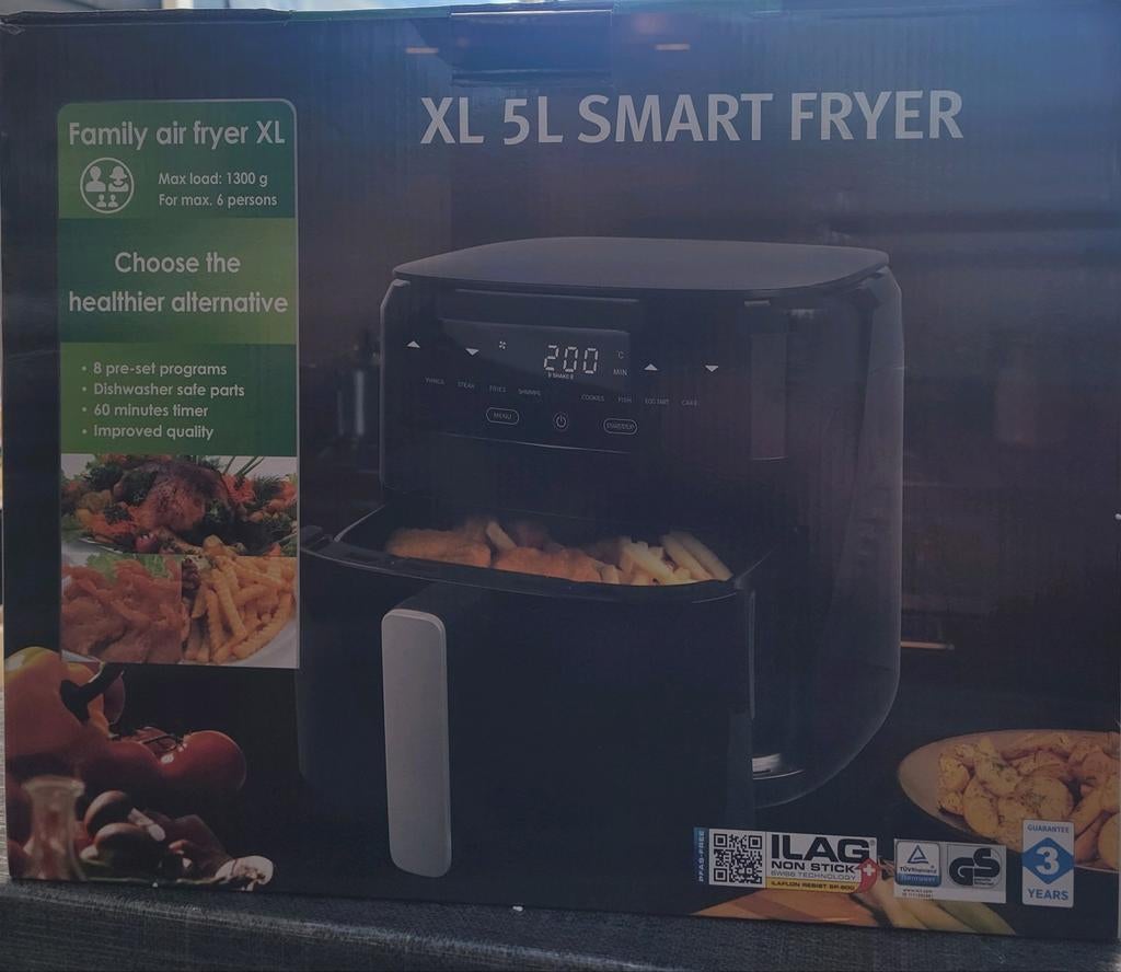 XL 5L Smart Airfryer - Familie Airfryer voor 6 personen, Ophalen, Nieuw, Airfryer XL