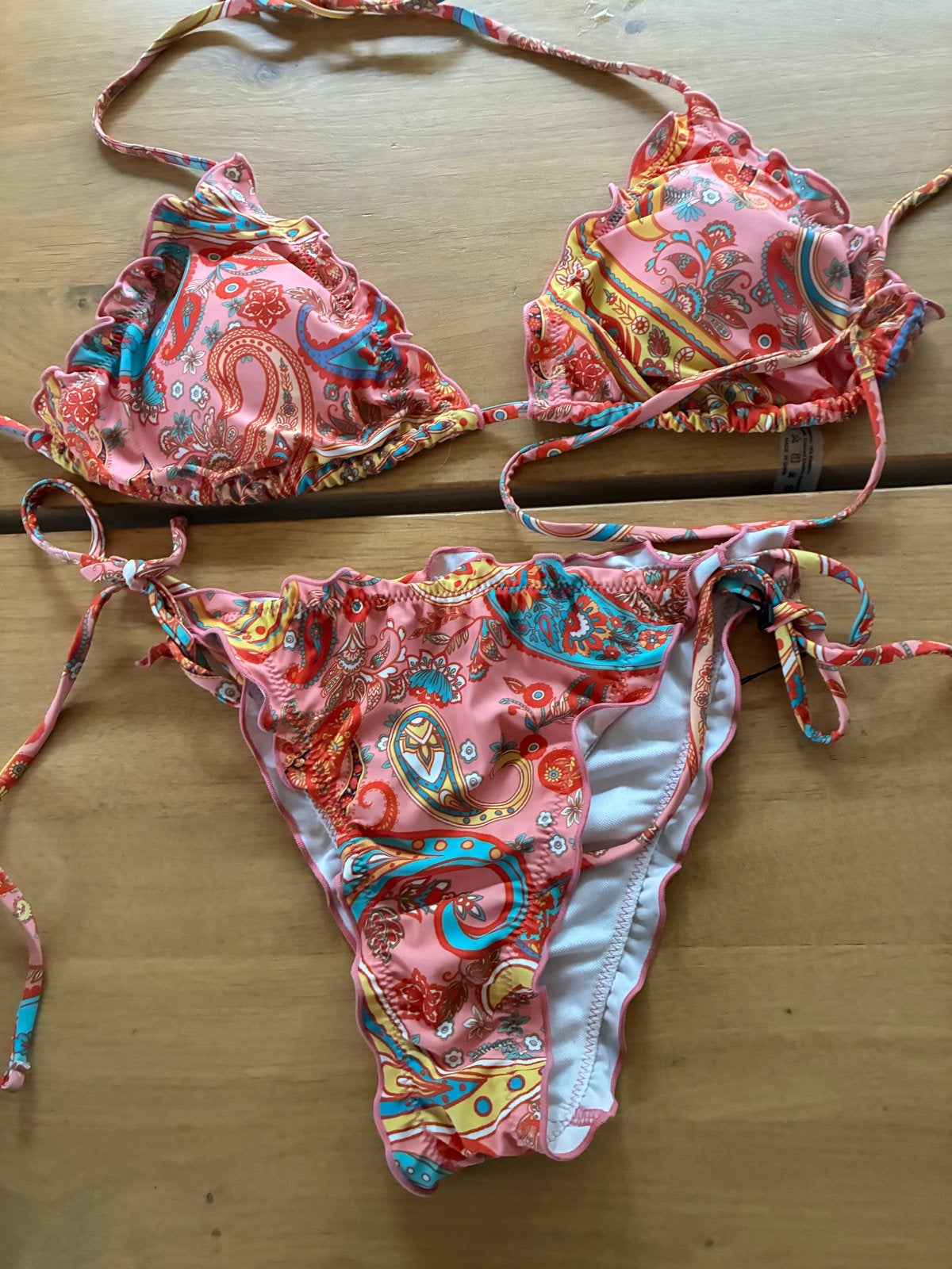 Nieuw Shein koraal bikini nieuw uitneembare vulling, Ophalen of Verzenden, Nieuw, Oranje, Bikini