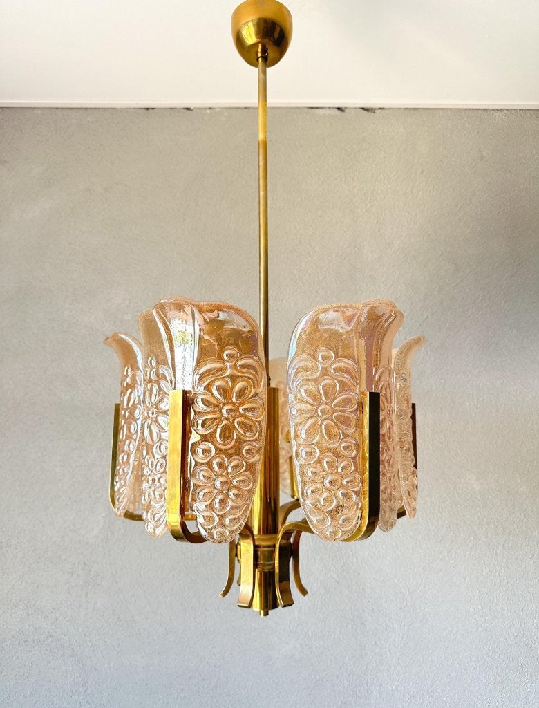 Vintage Carl Fagerlund kroonluchter, Niet ingevuld, Gebruikt, Mid century, Niet ingevuld