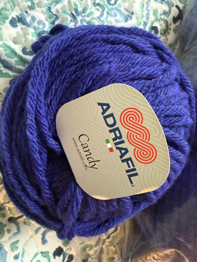 10 bollen Adriafil Chunky wol blauw/paars, Ophalen of Verzenden, Nieuw, Breien of Haken, Wol of Garen
