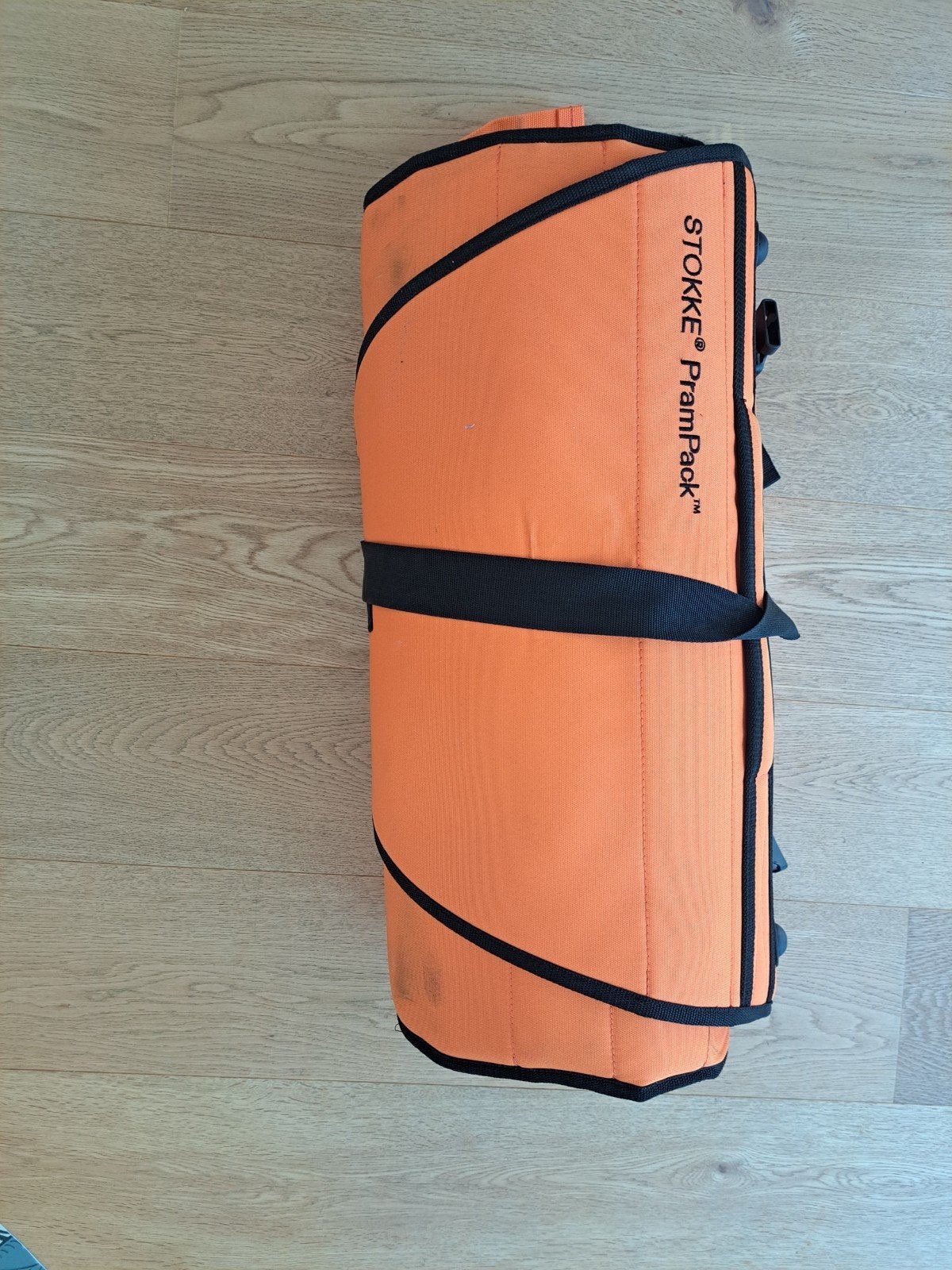 Stokke PramPack, 30 cm of meer, Gebruikt, Oranje, Wieltjes