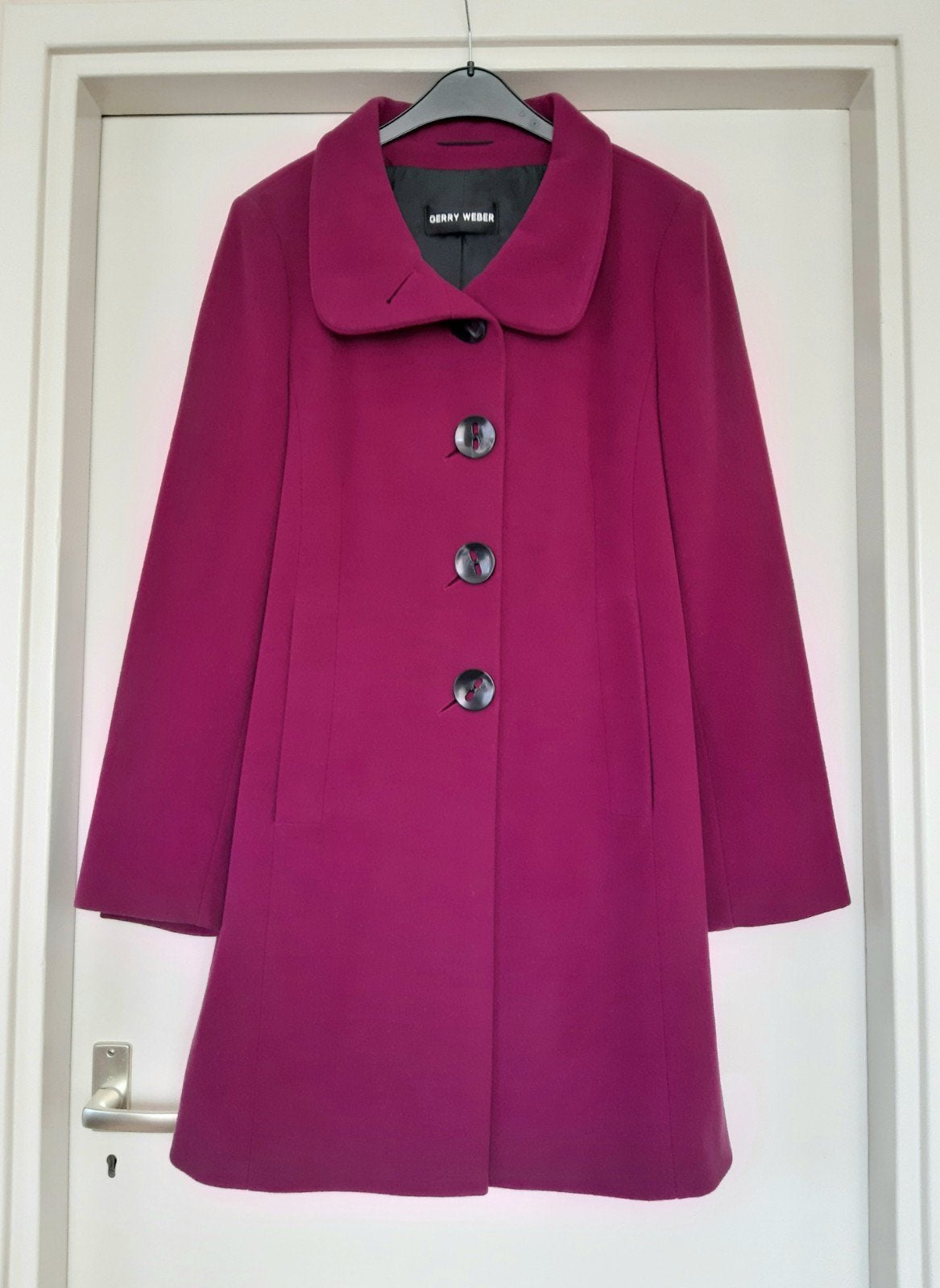 Gerry Weber wollen jas met kasjmier maat 38., Maat 38/40 (M), Paars, Ophalen of Verzenden, Gedragen