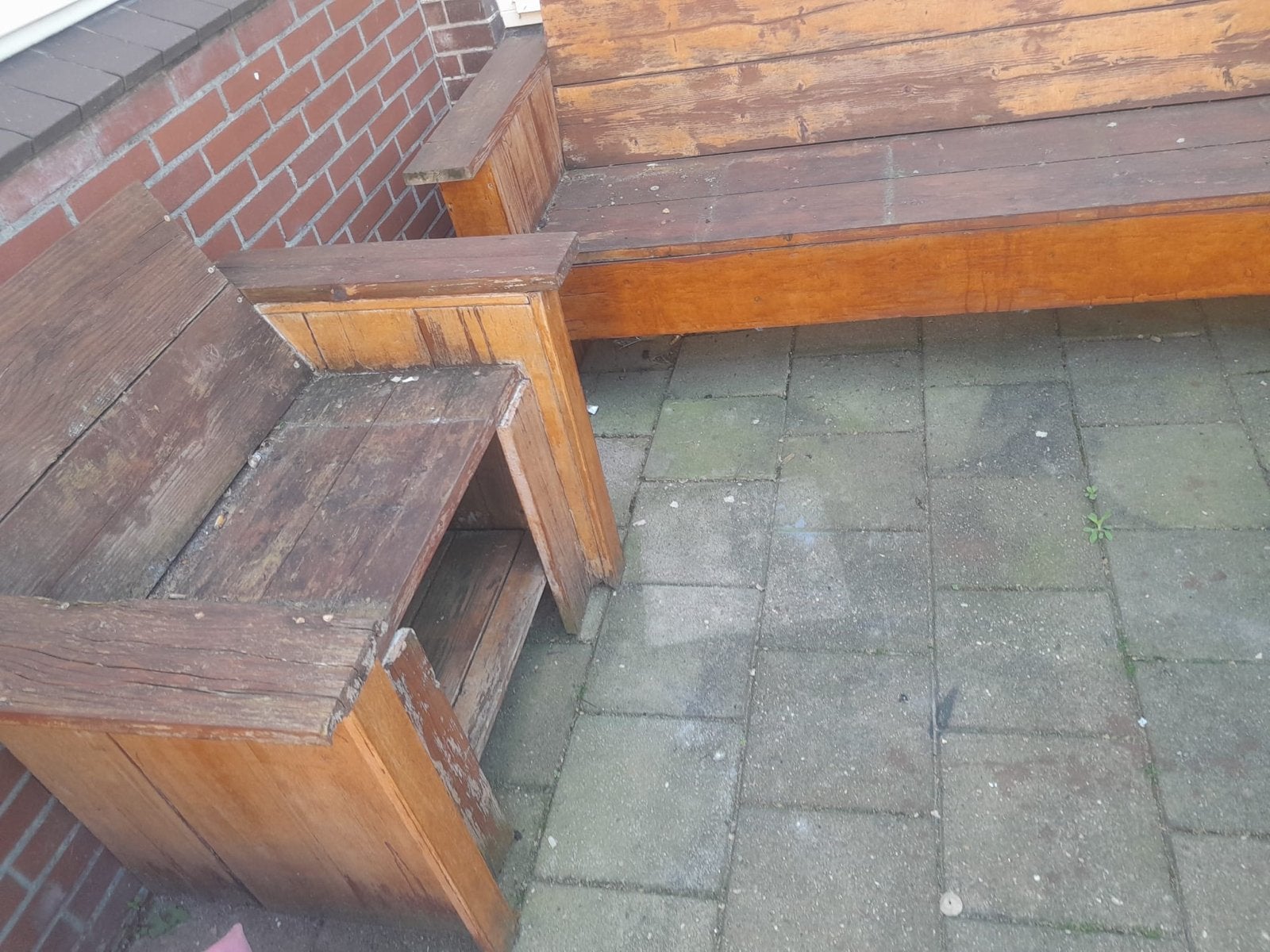 Houten Tuinbank en Twee Stoelen - Opknapper, Ophalen, Gebruikt, Hout