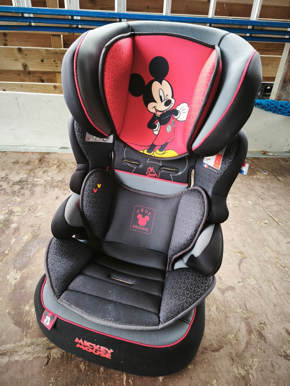 Mycarsit Type L6 Kinderautostoel - Mickey Mouse Design, Autogordel, Zijbescherming, Zo goed als nieuw, 9 t/m 36 kg