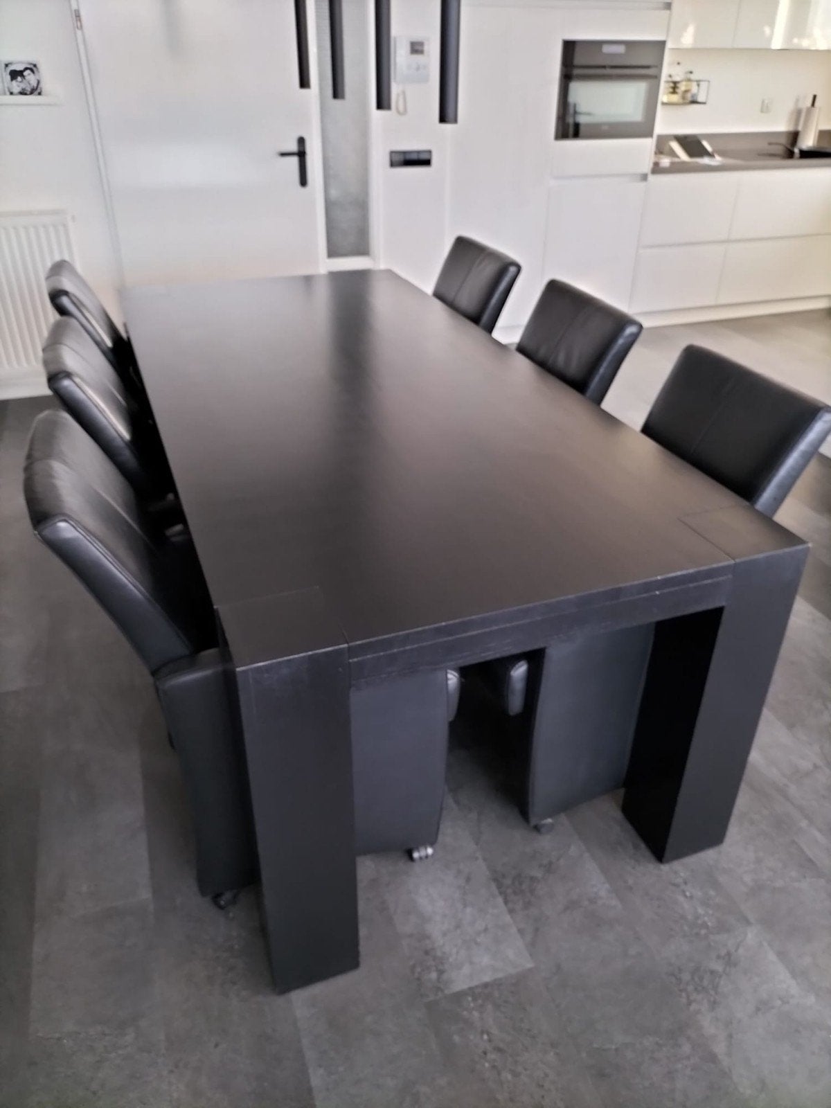 Mooie robuuste houten eetkamertafel, Huis en Inrichting, Tafels | Eettafels, Ophalen, Gebruikt, Eikenhout, 200 cm of meer