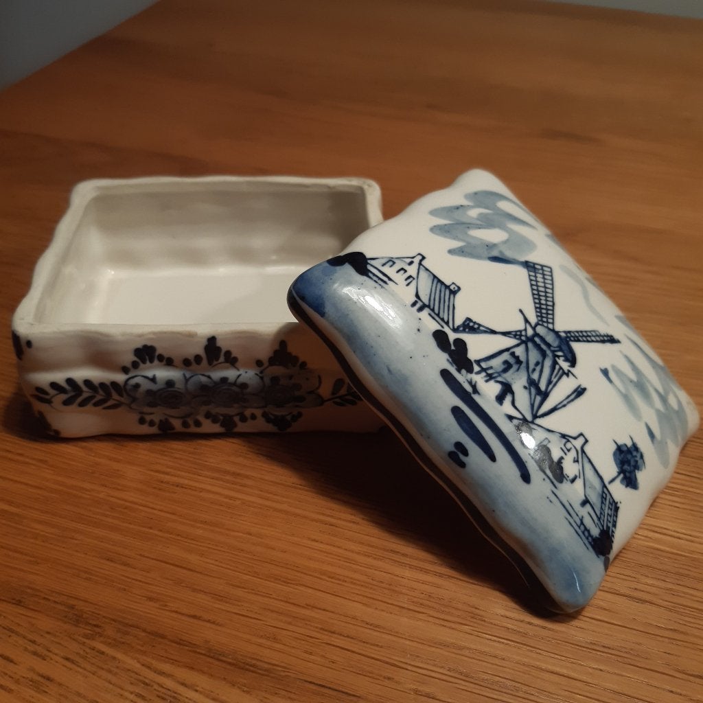 Vintage Delfts blauw aardewerk snuisterij doosje, Antiek en Kunst, Ophalen of Verzenden