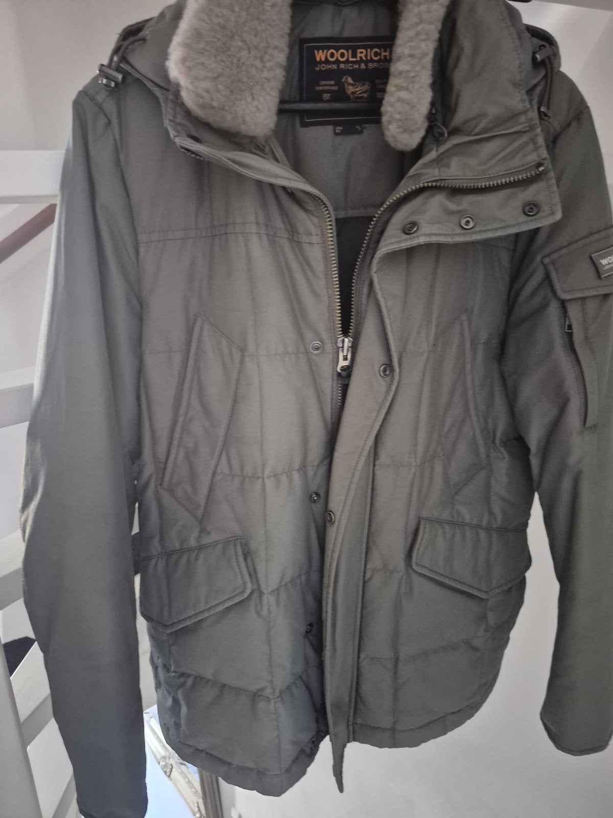 Bijna nieuwe woolrich jas, Ophalen, Zo goed als nieuw, Blauw