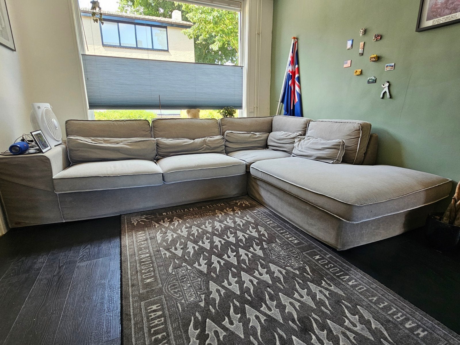 Grote hoekbank met chaise longue, Ophalen, Gebruikt, Stof, Modern, Comfortabel