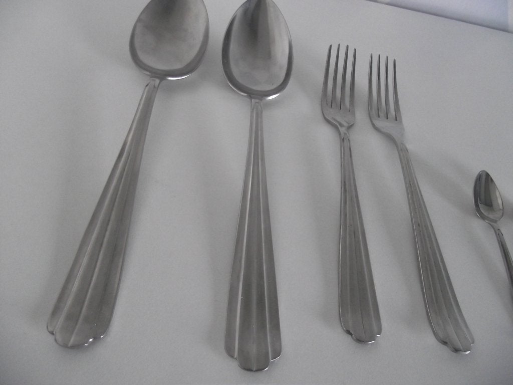 14 Gero zilmeta bestek Rilrug 552 dubbel plooi 1939-1958 p s, Antiek en Kunst, Ophalen of Verzenden