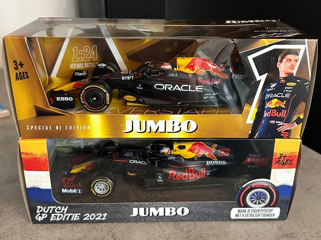 verstappen auto's JUMBO 2021 en 2022, Hobby en Vrije tijd, Modelauto's | 1:24, Ophalen of Verzenden, Nieuw, Auto, Bburago