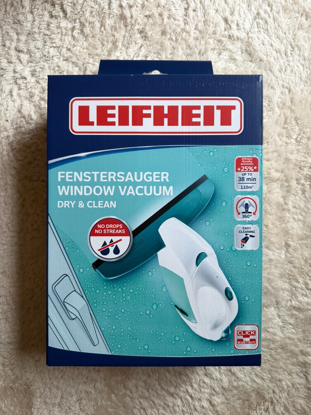 Leifheit Dry & Clean Ruitenreiniger - Nieuw in Verpakking, Ophalen of Verzenden, Raamwisser of Trekker