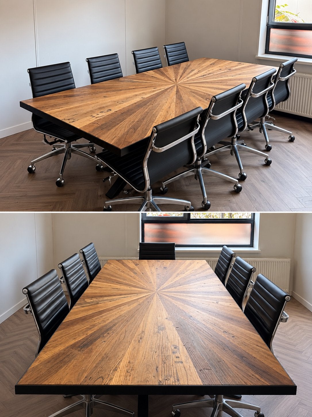 Robuuste vergadertafel 2,4m x 1m, Huis en Inrichting, 100 tot 150 cm, 200 cm of meer, Ophalen of Verzenden, Zo goed als nieuw