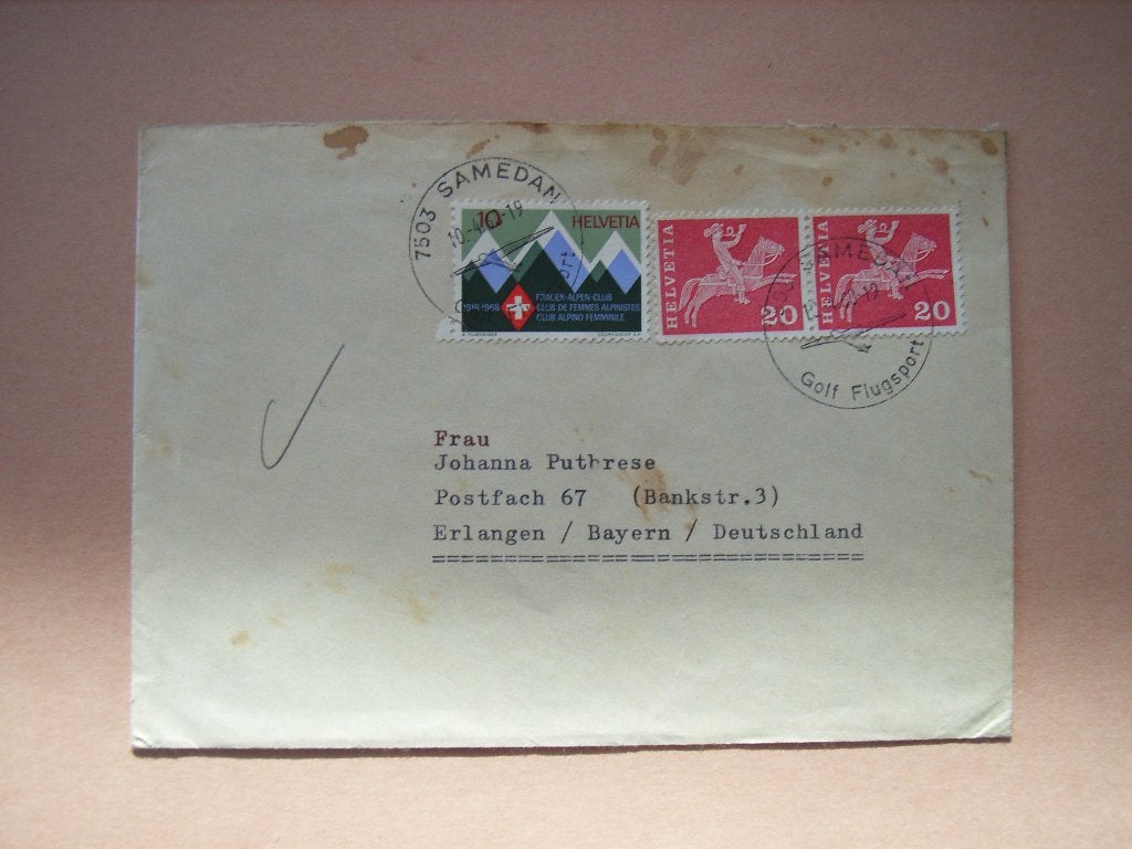 BM  Zwitserland Brief 699+870, Postzegels en Munten, Brieven en Enveloppen | Buitenland, Ophalen of Verzenden, Envelop